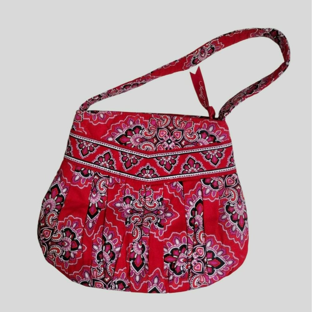 Vera Bradley Retired Pattern Small Shoulder Bag, Frankly Scarlet, Red Pink Black